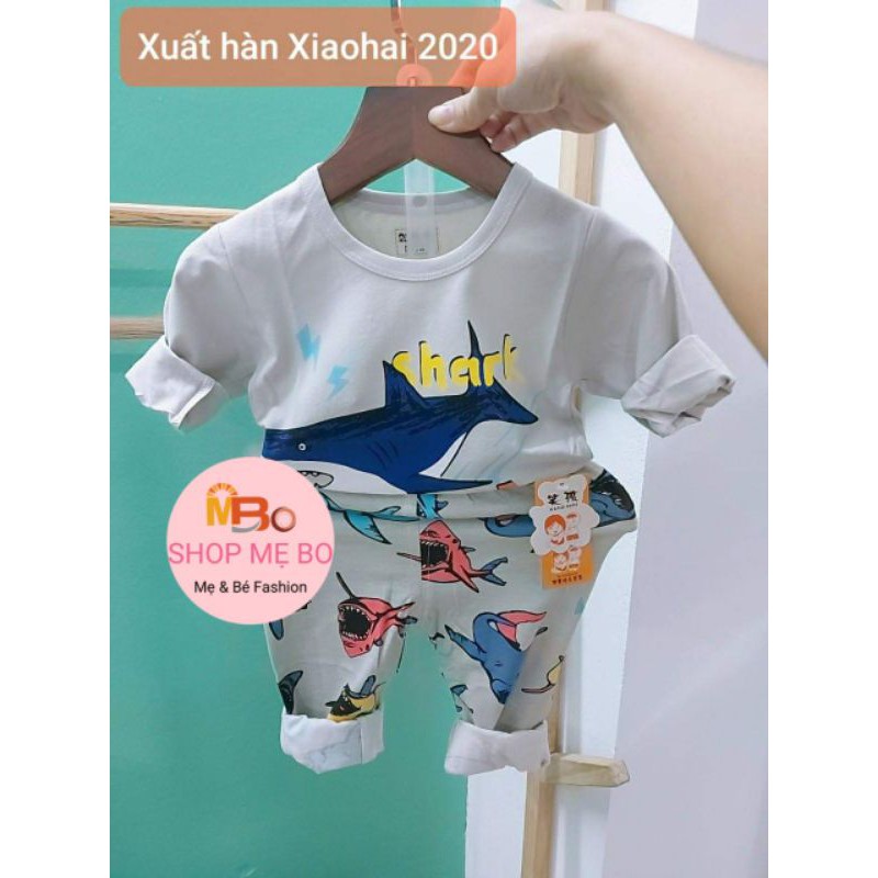 Bộ xuất hàn dài tay cho bé trai thun cotton quảng châu size đại từ 25 đến 33kg siêu nhân khủng long