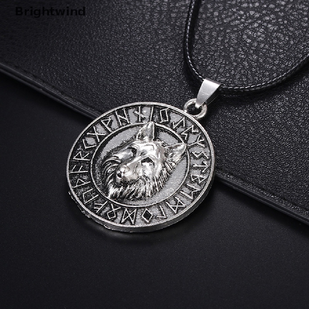 [Brightwind] Vintage Mens Wolf  Animal Head Pendant Necklace Viking Amulet Gifts Jewelry Hot Sell