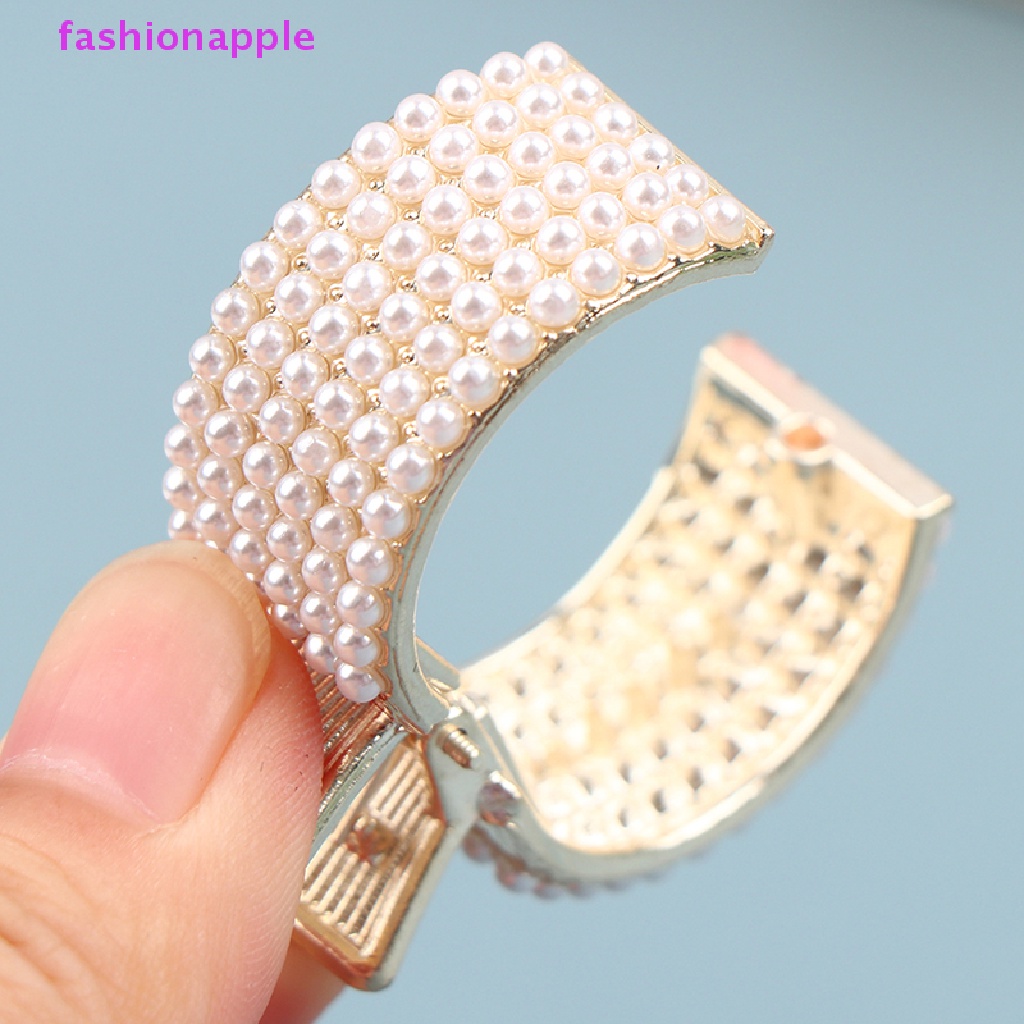 Kẹp Tóc Càng Cua Cố Định Tóc Đuôi Ngựa Đính Đá &amp; Ngọc Trai