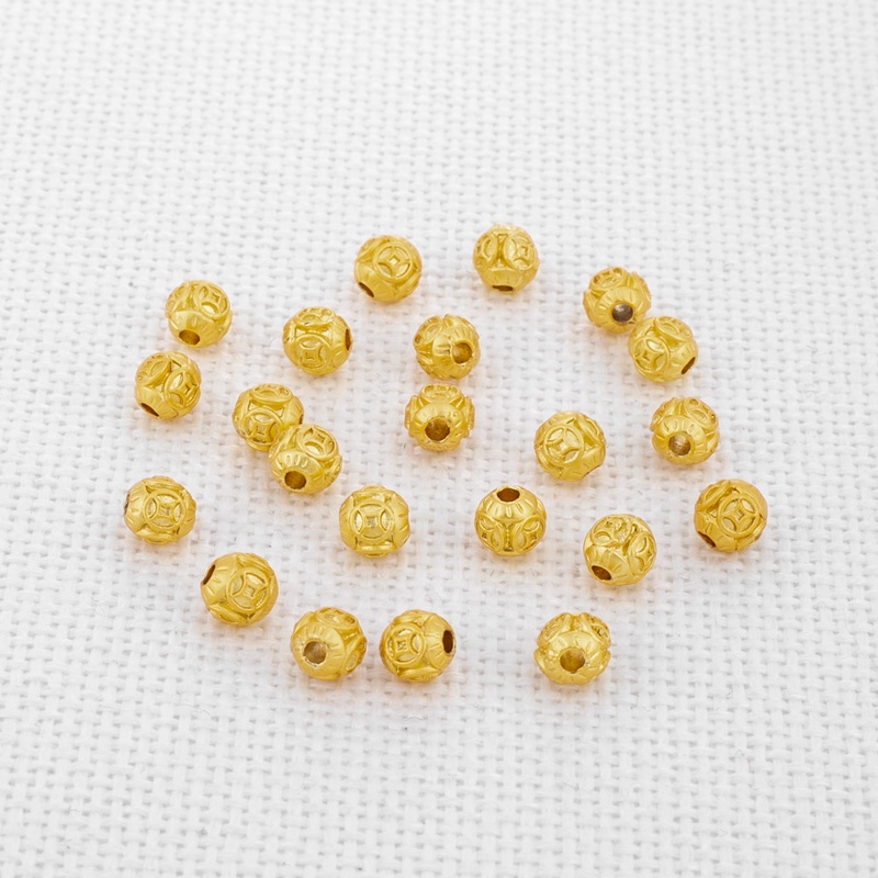 Bộ 10 Hạt Xâu Chuỗi Tròn 5mm Màu Vàng 18K Mặt Nhám Nhiều Màu Sắc diy