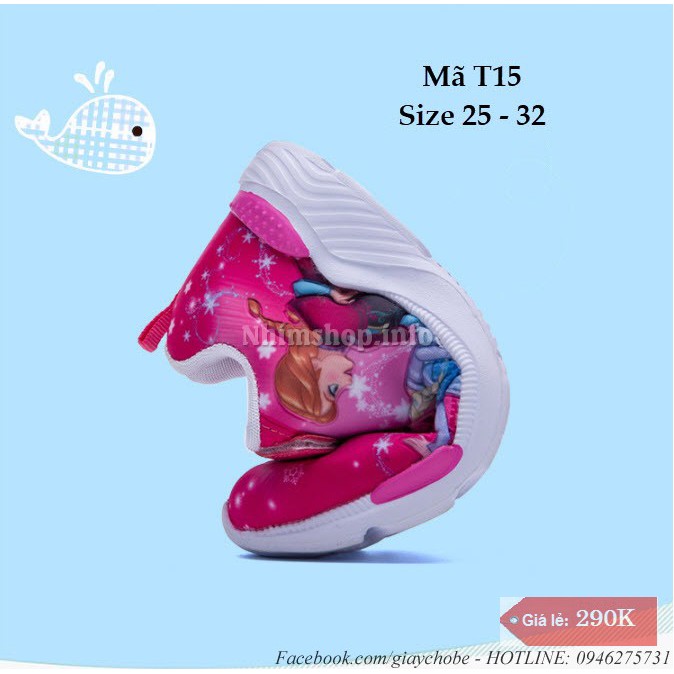 Giày Elsa &amp; Anna bé gái 3 - 7 tuổi kiểu thể thao cá tính T15