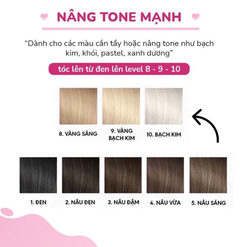 Thuốc Nhuộm Nâng TONE Tóc ,Lên TONE Sáng Nền , Nhuộm Tóc Chuẩn Màu | Hanahairs găng tay cheng, mũ trùm buddy minzi