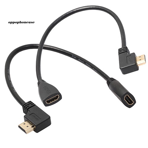 【OPHE】90 Degree Angle Left/Right Toward HDMI Male to HDMI Female Adapter Cable