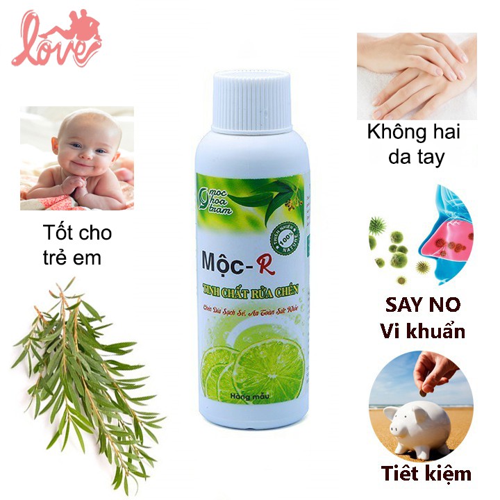 NƯỚC RỬA CHÉN THÀNH PHẦN THIÊN NHIÊN MỘC-R SÁT KHUẨN PHÙ HỢP CHO GIA ĐÌNH CÓ TRẺ EM CHAI 60ml