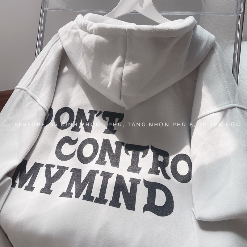Áo khoác hoodie zip in chữ PCIP màu xám khói có nón vải nỉ bông màu xám form rộng unisex nam nữ - SSSTore