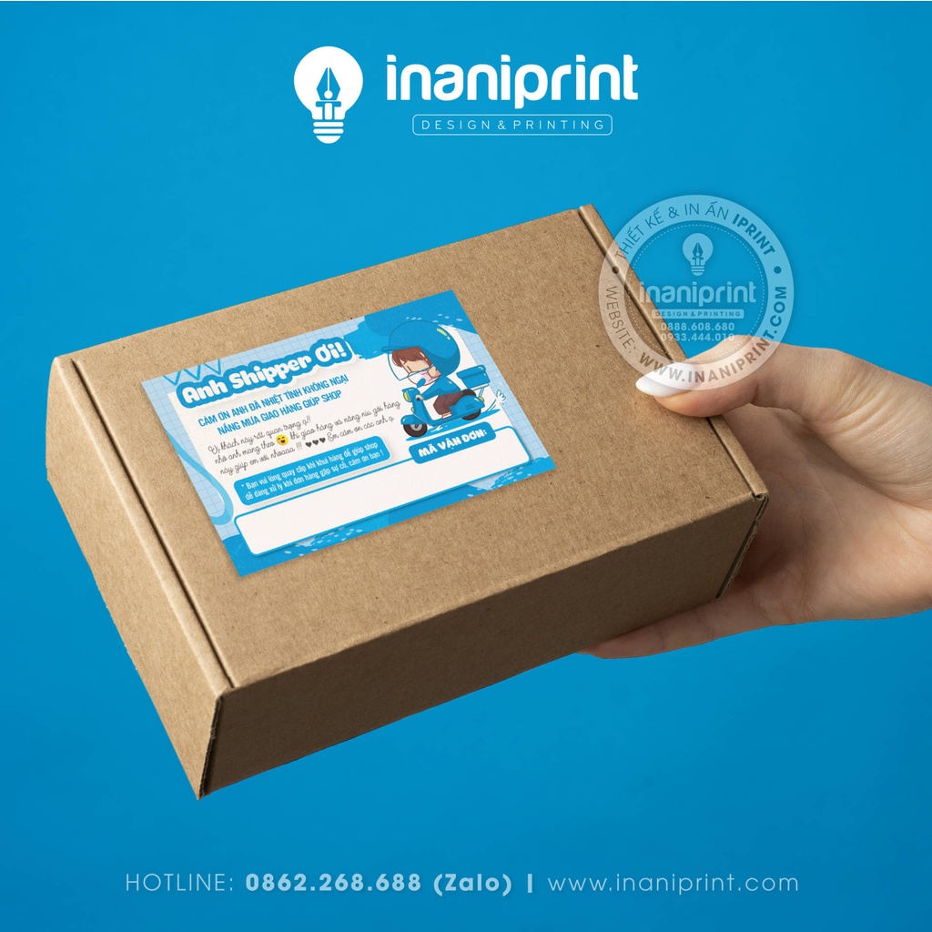 Decal giấy tem nhãn cám ơn shipper đẹp giá rẻ - MS: 022