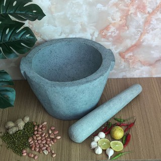 Cối đá + chày Đá Xanh Nguyên khối Đường Kính 26cm