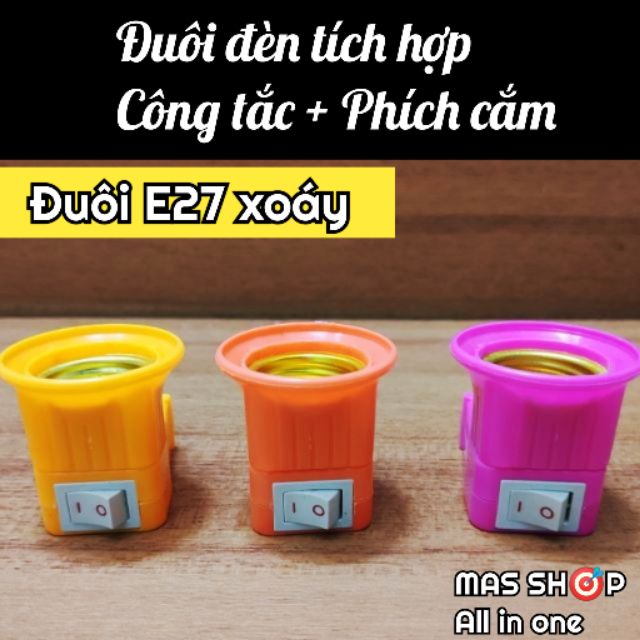 Đuôi đèn tích hợp phích cắm và công tắc tiện lợi