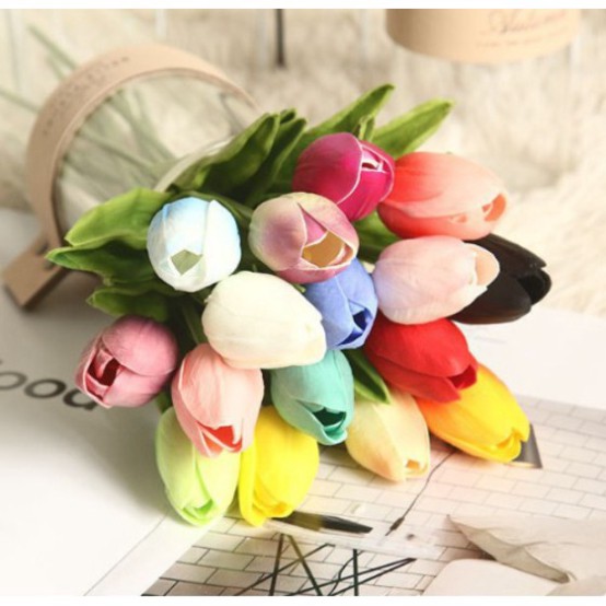 HOA TULIP / HOA RUM mềm dẻo CAO CẤP trang trí chụp ảnh, hoa giả decor cắm lọ siêu xinh.
