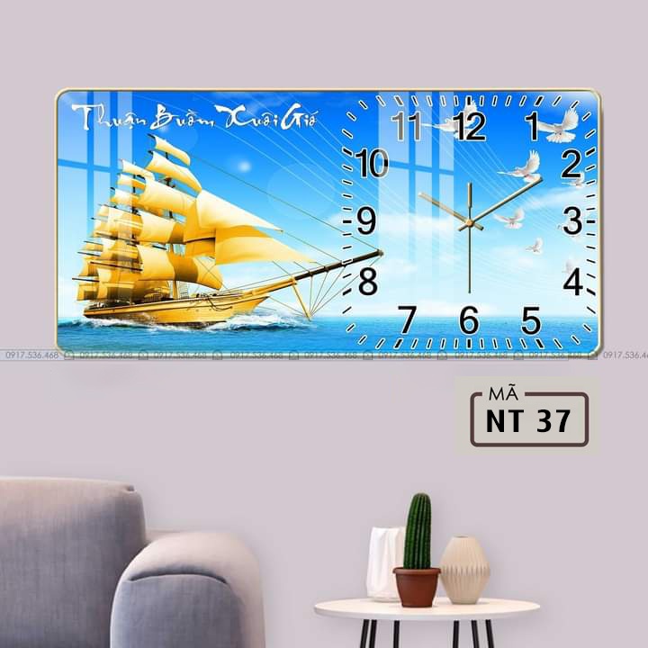 Tranh đồng hồ tráng gương 3d cao cấp giá xưởng_Tặng kèm pin,đinh treo đa năng không cần khoan tường