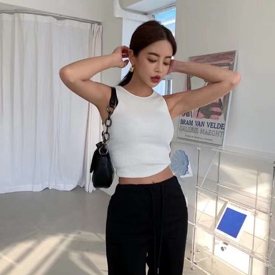 Áo Croptop Hai Dây Dáng Ôm Thời Trang Hàn Quốc Gợi Cảm Cho Nữ