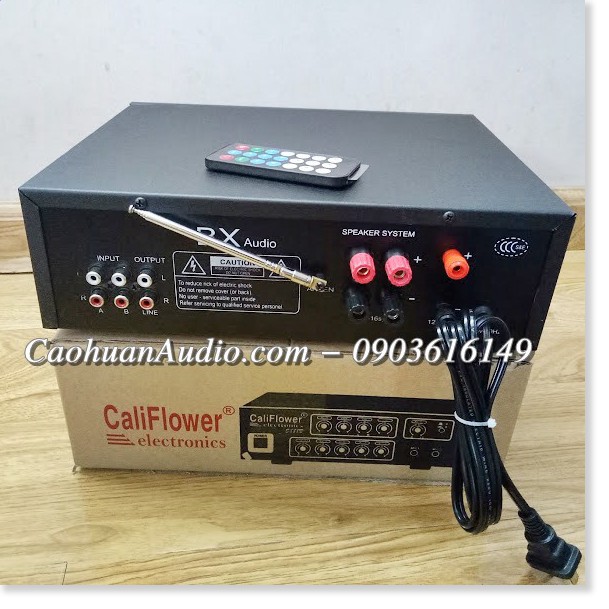 Amply mini AC / DC 12V bluetooth / USB / thẻ SD / Radio CALIFLOWER BX2277