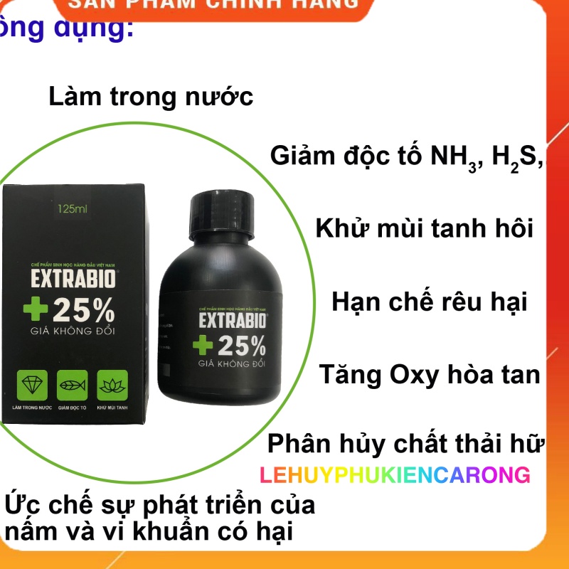Vi Sinh bể Cá Extra bio 125ml - TẶNG 25%