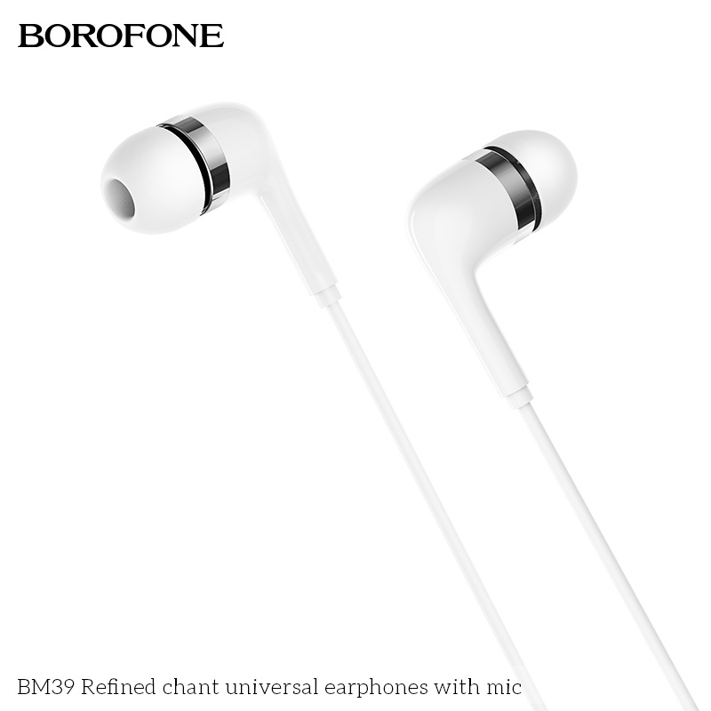 Tai nghe nhét tai BOROFONE BM39 chống ồn, nghe hay có mic đàm thoại, dây dài 1.2m - Chính hãng