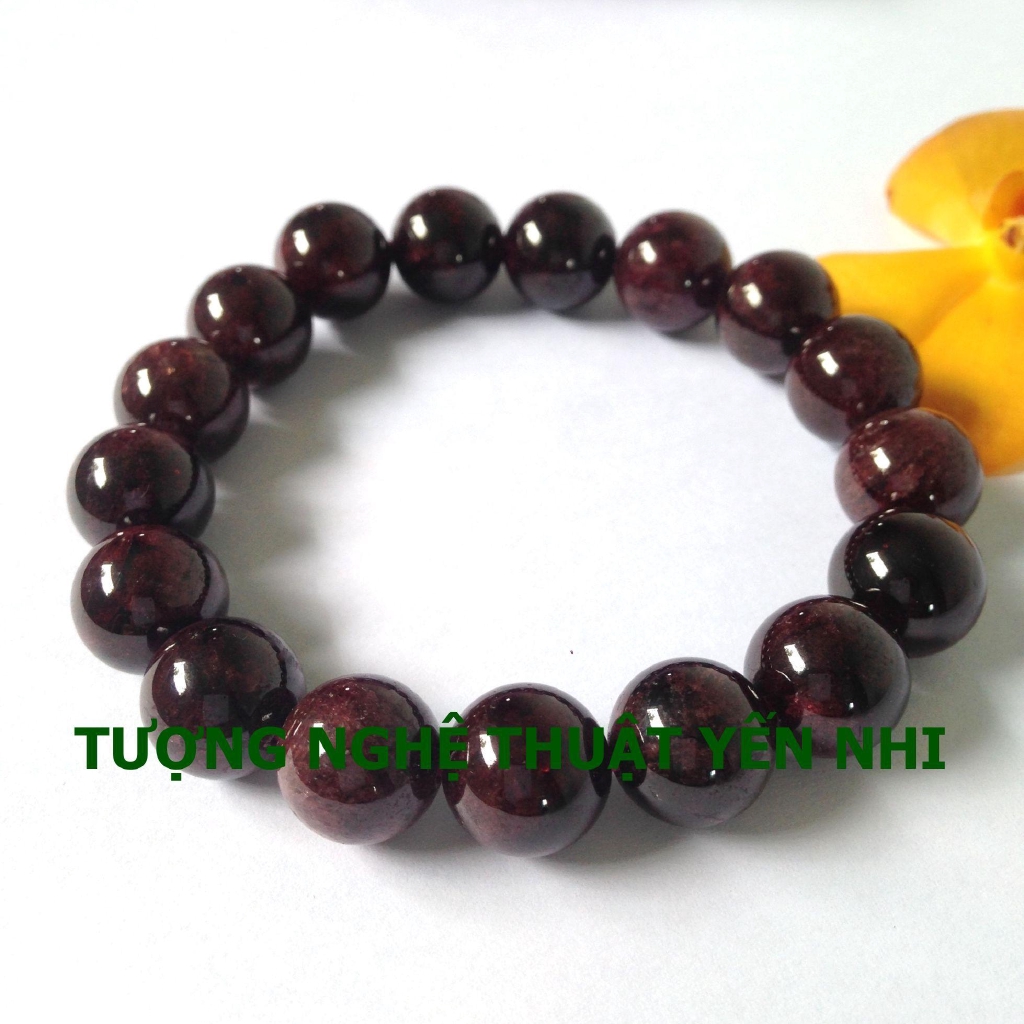 Vòng tay Ngọc hồng lựu (đá Garnet) thiên nhiên size hạt 8mm