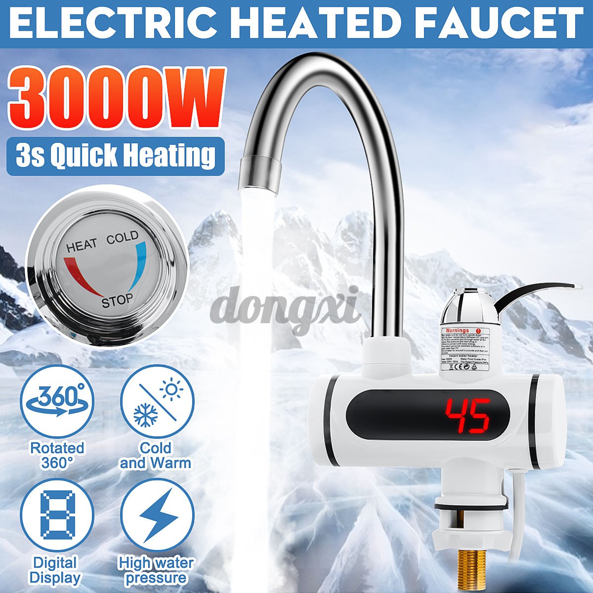 Vòi Nước Nóng Lạnh 3000w Cho Nhà Bếp