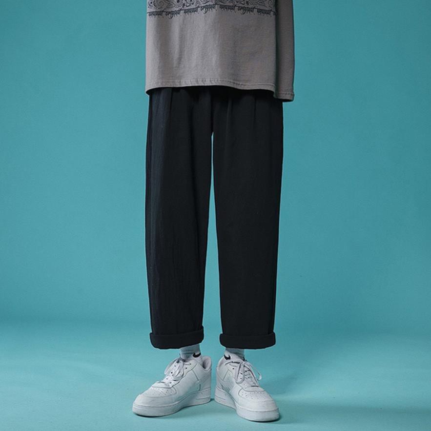 Quần baggy nam nữFREESHIPQuần baggy Nam nữ, ống rộng siêu dễ chịu-Bốn màu Đen Be Ghi Hồng 3 Size M L XL