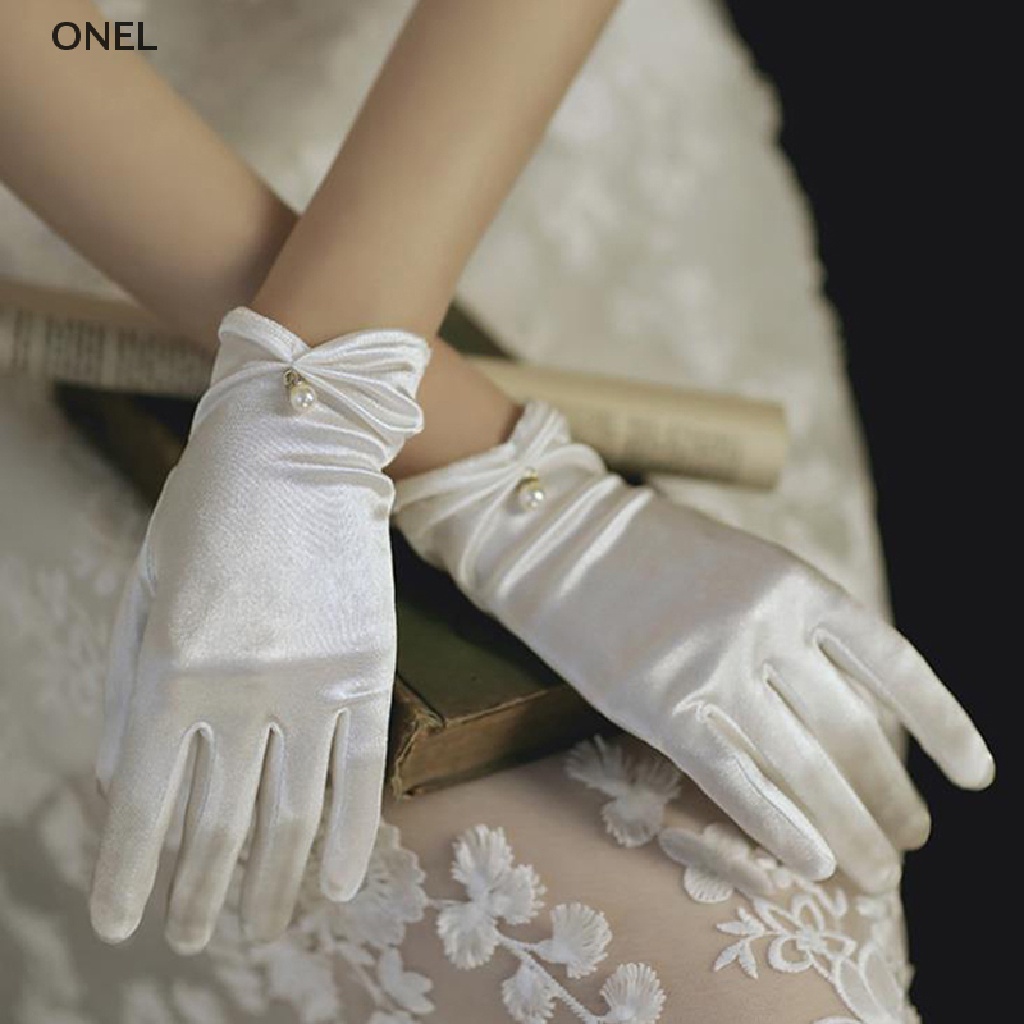 Găng Tay Cô Dâu Ngắn Vải Satin Sang Trọng