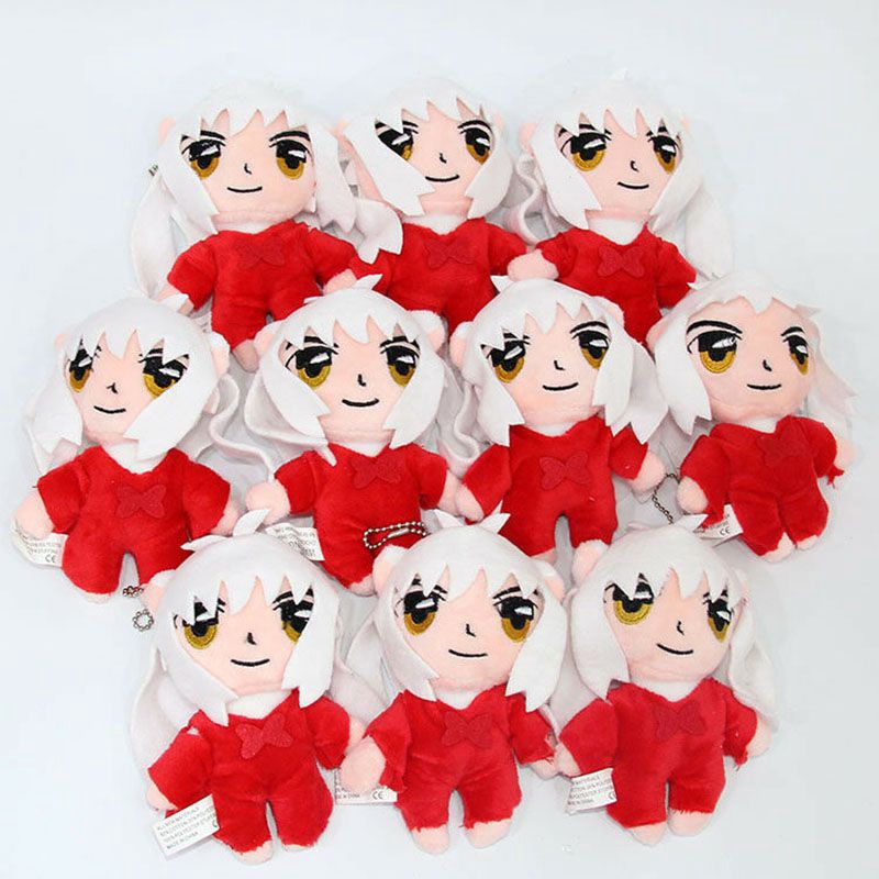 Cartoon Inuyasha 5" Red Plush Manga Dolls So Stuffed Toys Pendan Toy Gift