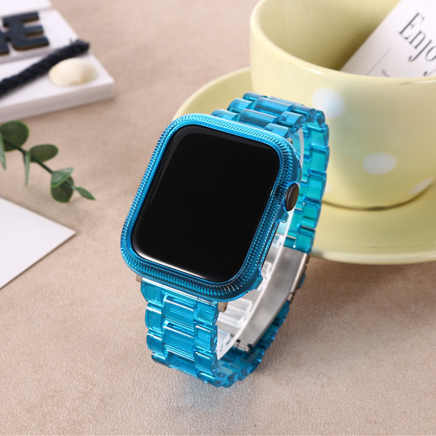 Bộ Dây Đồng Hồ Bằng Nhựa Trong Suốt Cho Apple Watch 42mm 38mm 44mm 40mm Iwatch Se Series Se 6 5 4 3 2 1