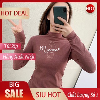 Áo Giữ Nhiệt Nữ MOUTIE - Áo Giữ Nhiệt Cổ 3 Phân Xuất Nhật Motie ( Túi Zip )