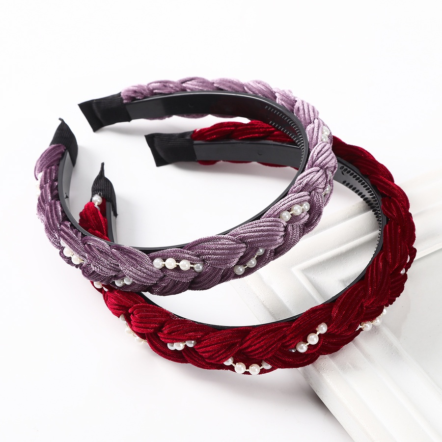 Băng đô vải nhung đính ngọc trai thời trang Hàn Quốc dành cho nữ