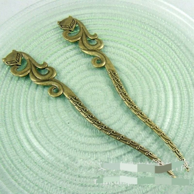 (1 cái)Trâm cài tóc cổ trang Hồ ly 160*25mm, Nguyên liệu làm trang sức cổ trang, Nguyên liệu DIY