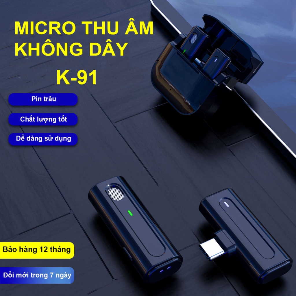 Mic Thu Âm Cho Điện Thoại, Micro Thu Âm Không Dây Cài Áo Nhỏ Gọn-Mic livestream cài áo, giảm tiếng ồn