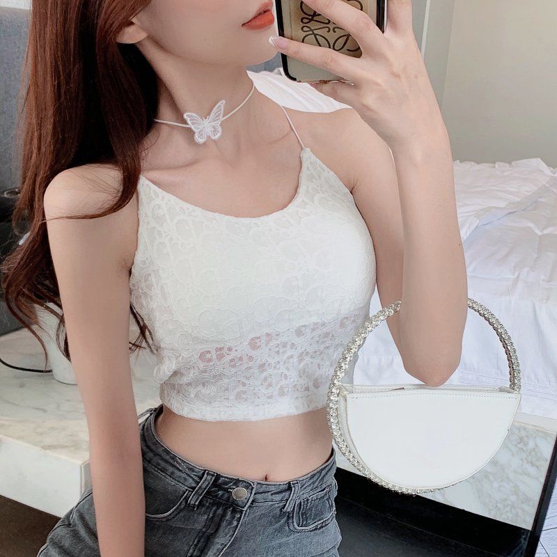 Áo Lót Hai Dây Phối Ren Hở Lưng Quyến Rũ Dành Cho Nữ