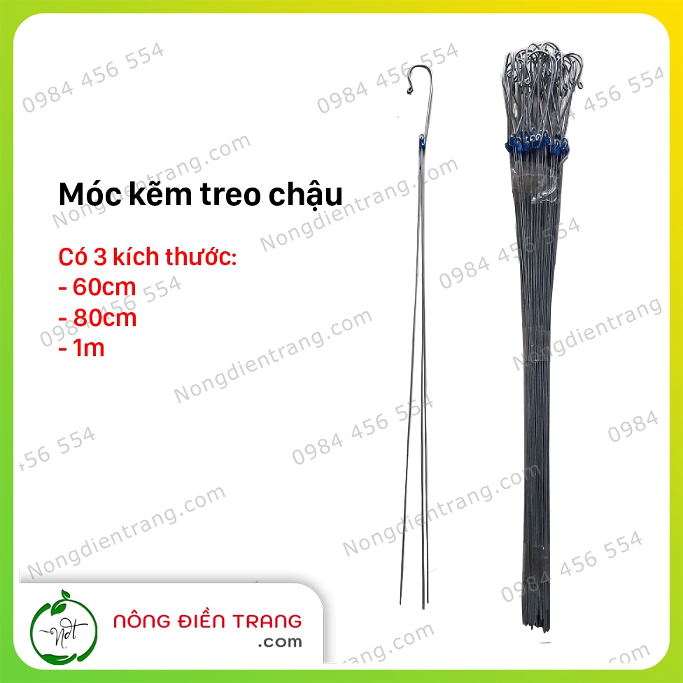 Móc kẽm treo chậu - Kích thước 60cm, 80cm và 1m - Chất liệu kẽm bền đẹp, không lo nắng mưa, gãy vỡ VTNN Nông Điền Trang