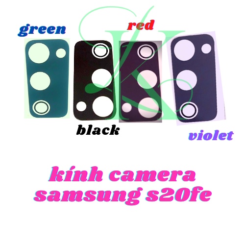 Kính camera samsung S20 fe sẵn keo dán