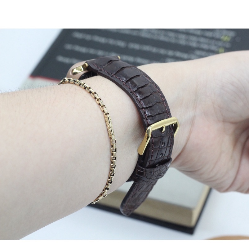 Dây Đeo Thay Thế  Apple Watch Phù Hợp Với Các Series SE 7/6/5/4/3/2 II Dây Đồng Hồ Vân Gai Chân Da Cá Sấu Cao Cấp Độc Lạ