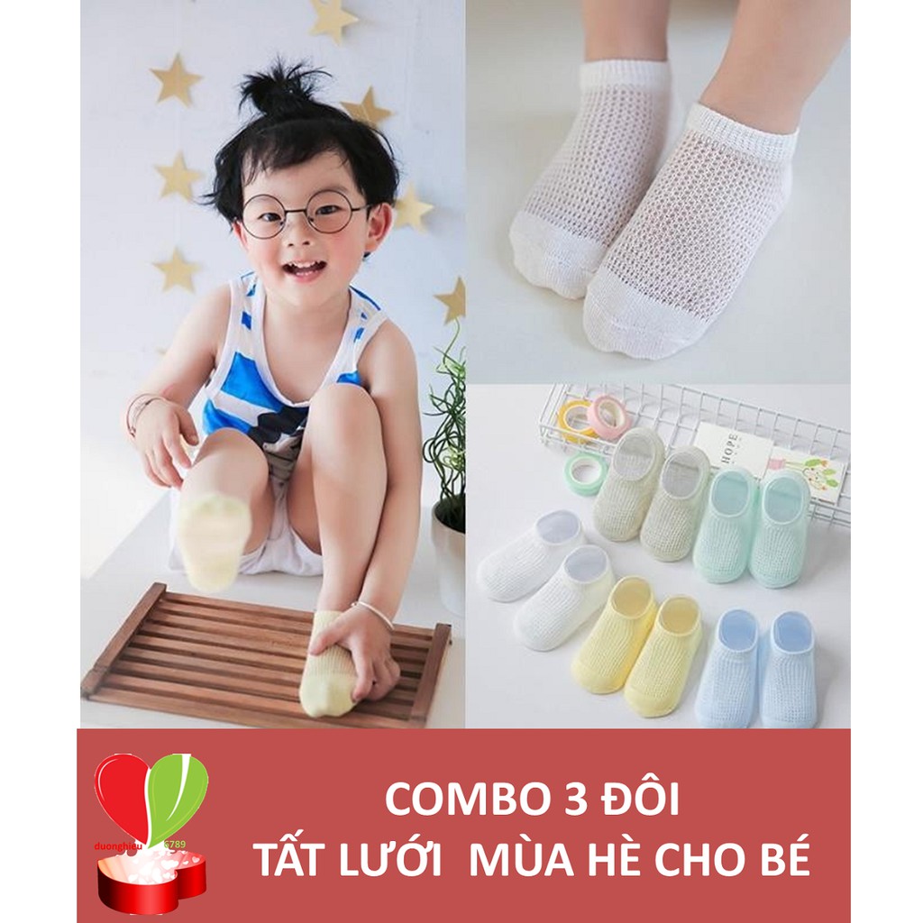 SET 3 ĐÔI TẤT LƯỚI MÙA HÈ XUẤT HÀN CỰC THOÁNG CHO BÉ