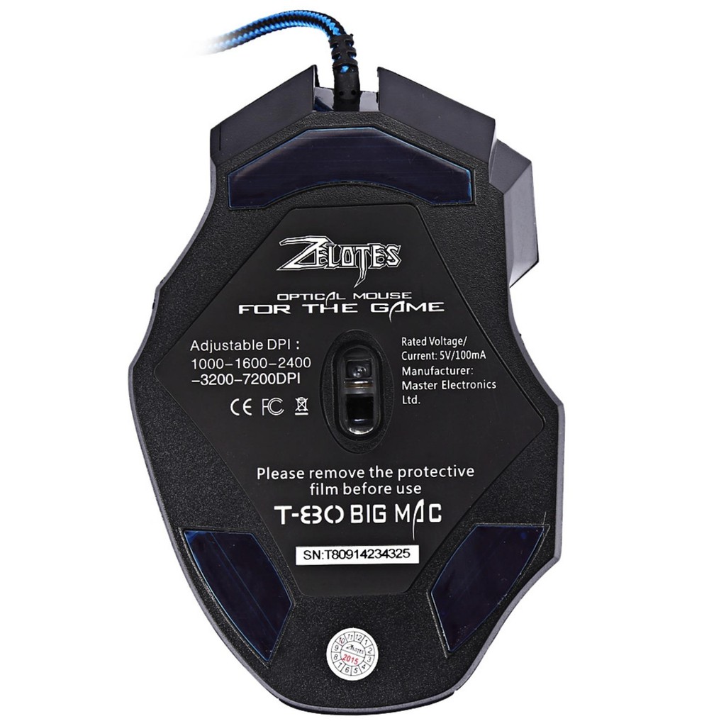 Chuột quang Zelotes Spider 7 Led Lights (Đen) 1000000135