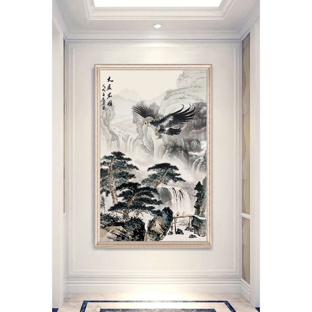 In hình ép gỗ Laminate TRANH HÀNH LANG TRUNG QUỐC - Mẫu 77 (50x75, 60x90, 70x110). In ảnh theo yêu cầu