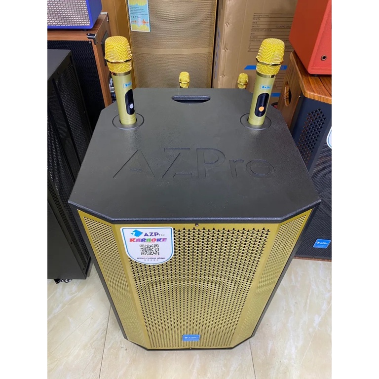 Loa Kẹo Kéo AZpro 1508A Phiên Bản 2022 Mới Mạch REVERB 10 Nút Tặng 2 micro UHF Kim Loại Cao Cấp. BH 1 đổi 1.