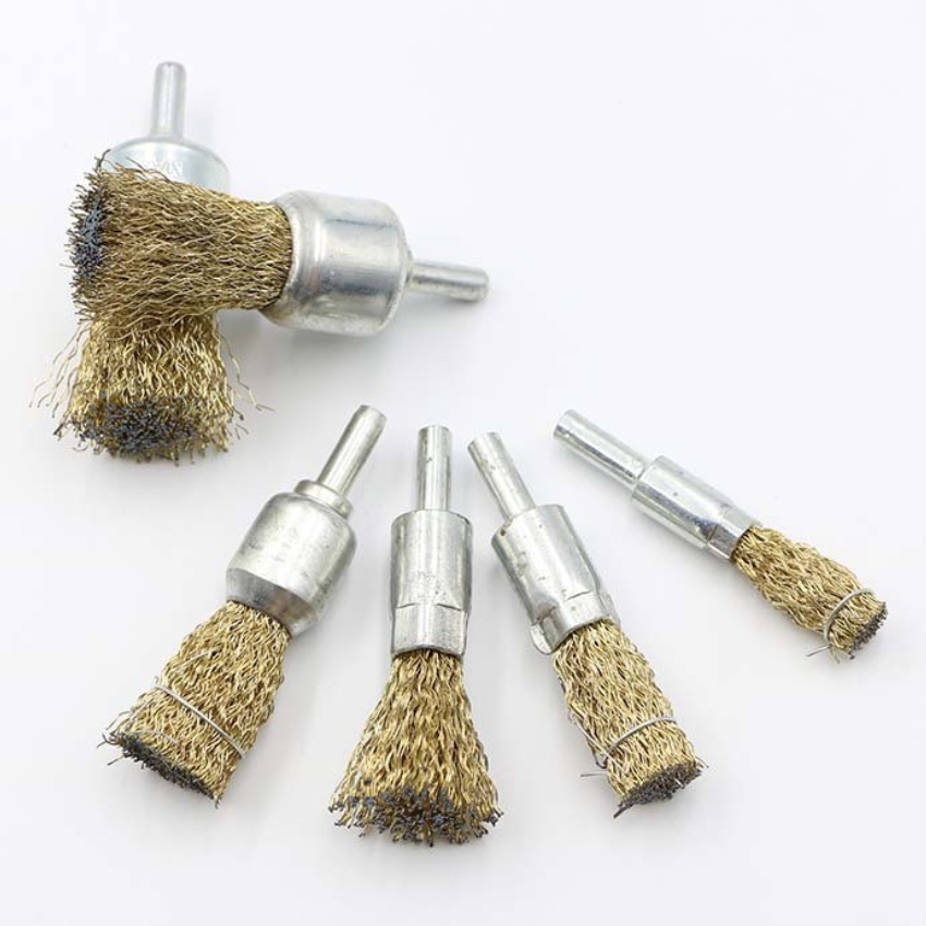 Chổi Cước Đánh Rỉ Sét Có Cán 6mm, Bánh Cước Đánh Bóng, Chổi Cước Chà Sắt, Chổi Sợi Đồng, Bút nhỏ 6 x 15
