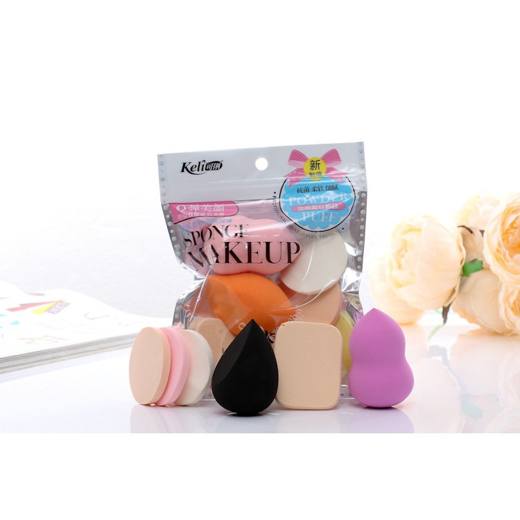 Bộ 6 Bông Mút Trang Điểm/Tán kem Nền Đa Năng Keli Sponge Makeup #C126