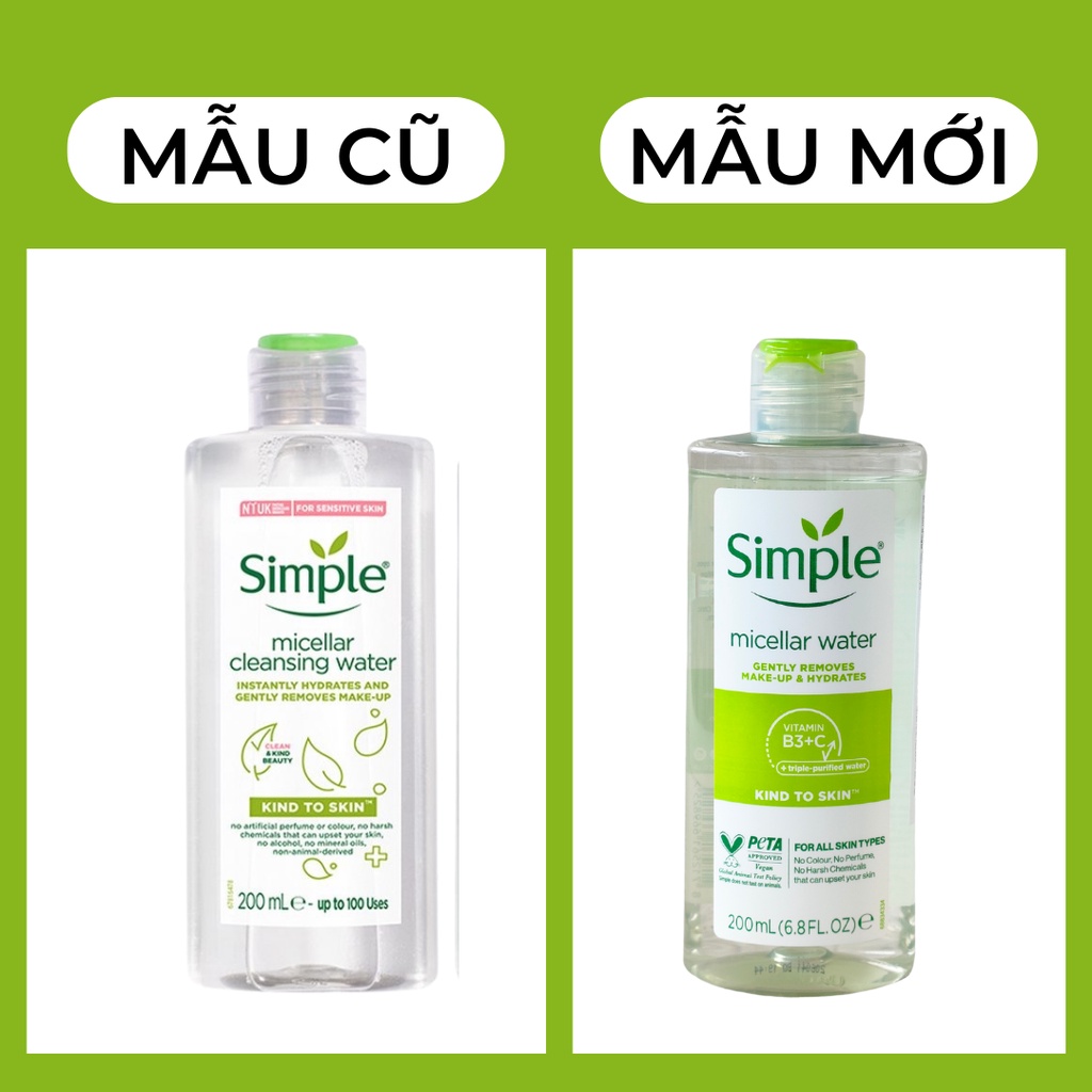 Nước tẩy trang Simple Micellar Cleansing Water