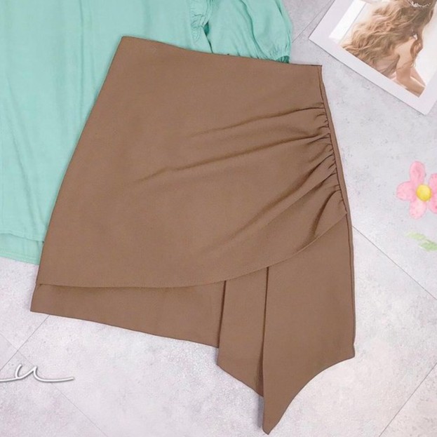 Chân váy công sở nữ bèo lệch kate hạt, váy ngắn trên gối CHUU CV6111 | BigBuy360 - bigbuy360.vn
