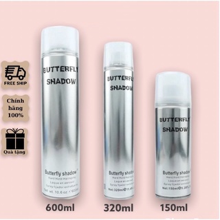 Gôm xịt tóc Butterfly Shadow chính hãng loại 1 giữ nếp tạo kiểu 150ml 320ml 600ml