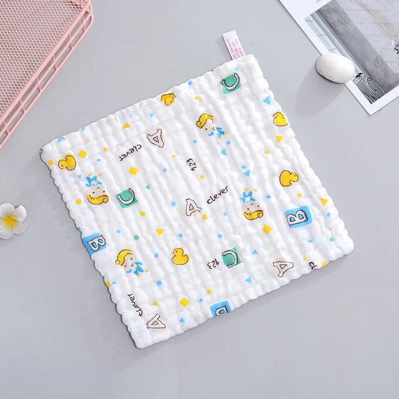 Set 5 KHĂN XÔ 6 LỚP DÀY MỀM MẠI dùng làm khăn rửa mặt, khăn lau dãi, lau sữa