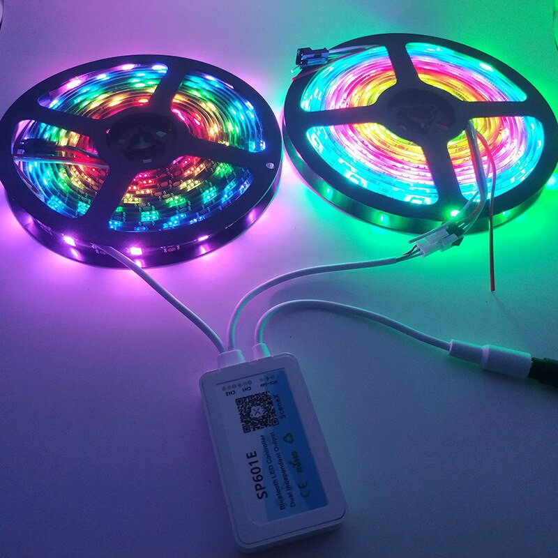 SP601E BỘ ĐIỀU KHIỂN LED FULL MÀU NHÁY THEO NHẠC 2 CỔNG ĐIỀU KHIỂN QUA APP MOBILE BLUETOOTH | BigBuy360 - bigbuy360.vn