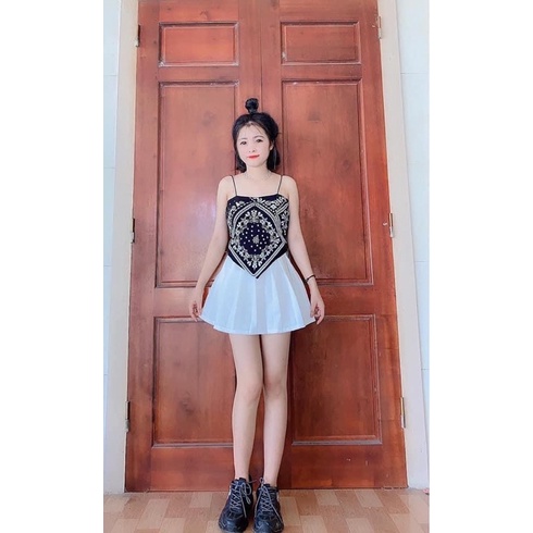[ 66HOAN15K0H_Hoàn 15k đơn 99k_ ] 🦋 Áo Yếm Nữ Họa Tiết In Chất Borip 2 Màu 🦋Ảnh Thật