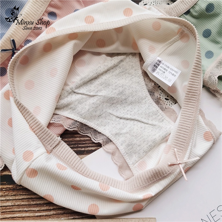 Quần lót nữ họa tiết chấm bi dễ thương vải tăm lạnh siêu mềm mịn mát lịm , quần lót học sinh kute Minxu shop 1928