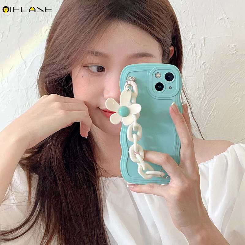 Ốp Điện Thoại Silicon Mềm Nhám Họa Tiết Hoa Có Dây Đeo Cho iPhone 13 12 11 Pro XS Max 7 8 6 6s Plus SE 2020