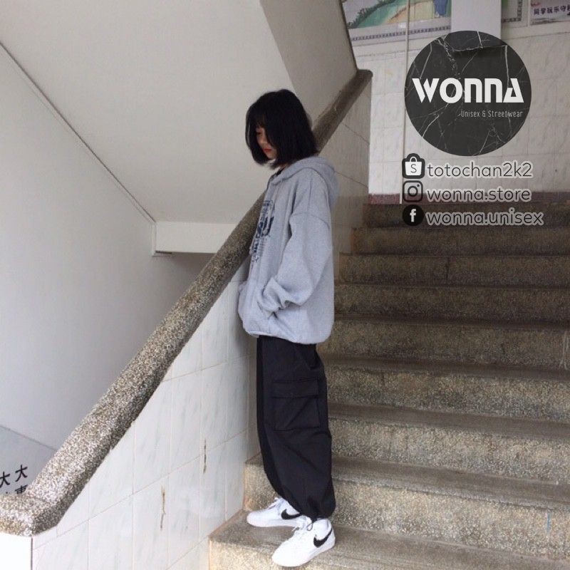 (CÓ SẴN) {Ảnh thật 6 ảnh cuối} Quần jogger box pant túi hộp mới trắng đen be nude unisex oversize Hàn street style | BigBuy360 - bigbuy360.vn