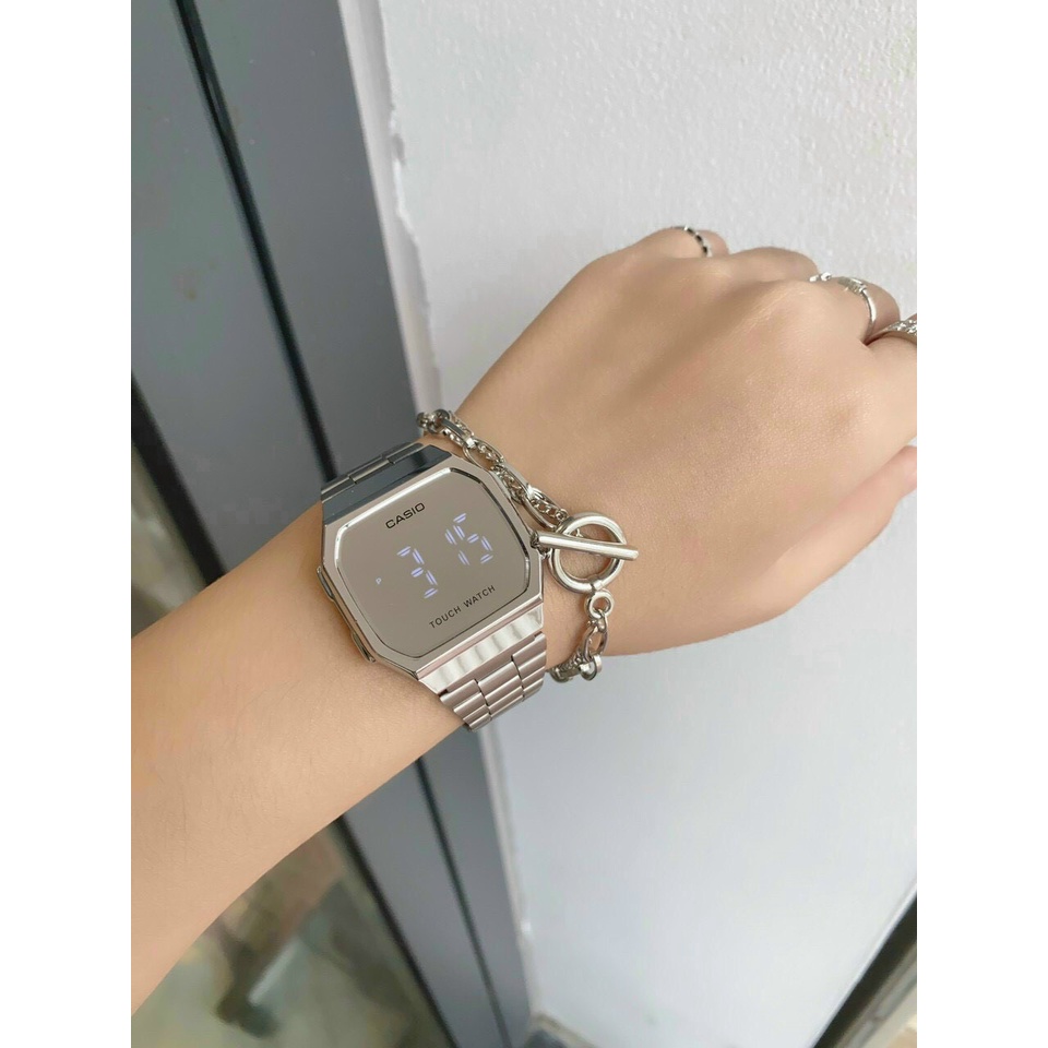 (HOT)  Đồng hồ nam, nữ Tráng gương LED cảm ứng cao cấp, dây thép sang trọng cho giới trẻ, tặng kèm hộp đẹp | BigBuy360 - bigbuy360.vn