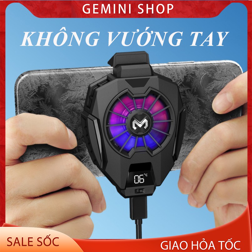 Quạt tản nhiệt Gaming MEMO DL05 thế hệ 5 cho điện thoại sò lạnh tích hợp màn hình led công tắc tắt bật GEMINI SHOP