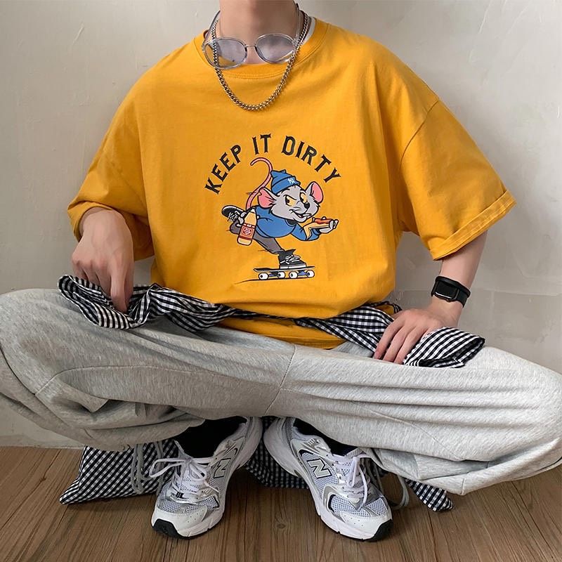 Áo thun tay lỡ unisex chuột Keep it dirty